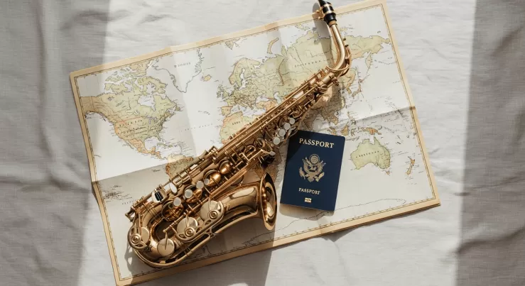 Saxophone and passport