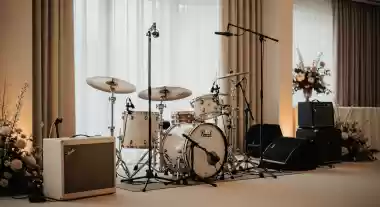 Instruments in a recording studio.