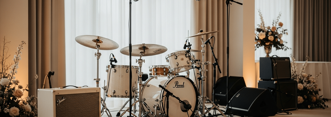 Instruments in a recording studio.