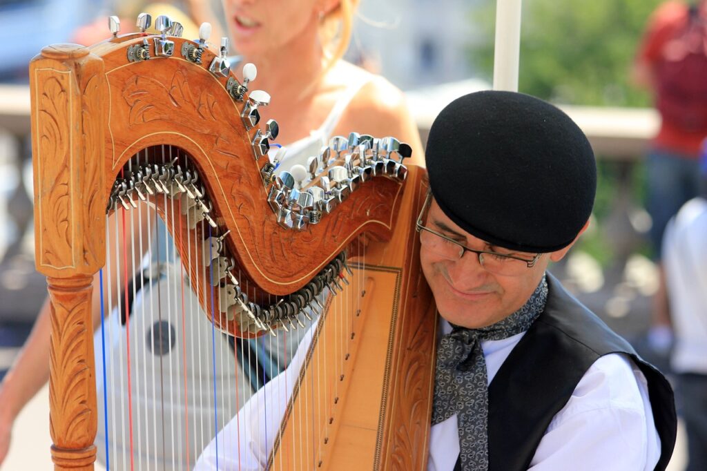 harpist performing