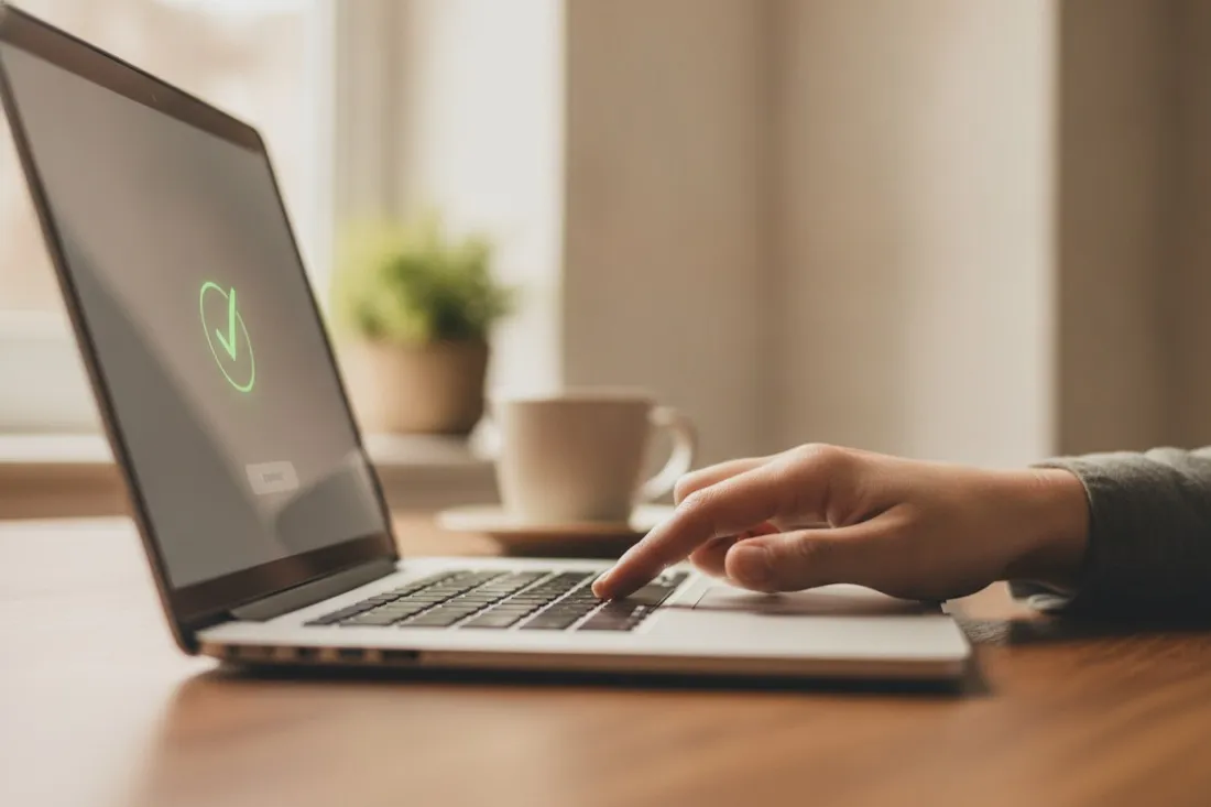 Confirming a booking online with a click