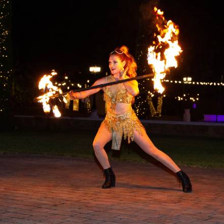 Multi prop fire performer